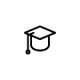 Mortar board hat learning icon