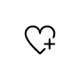 Wellbeing heart with plus icon